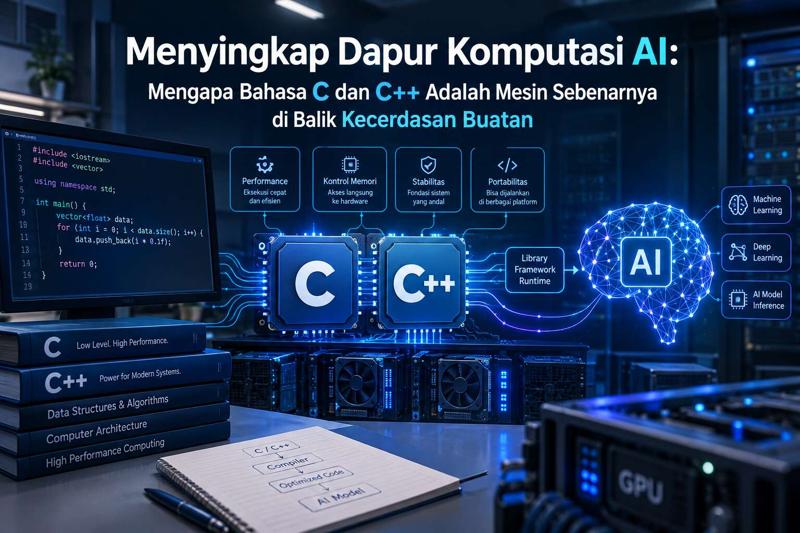 Menyingkap Dapur Komputasi AI: Mengapa Bahasa C dan C++ Adalah Mesin Sebenarnya di Balik Kecerdasan Buatan